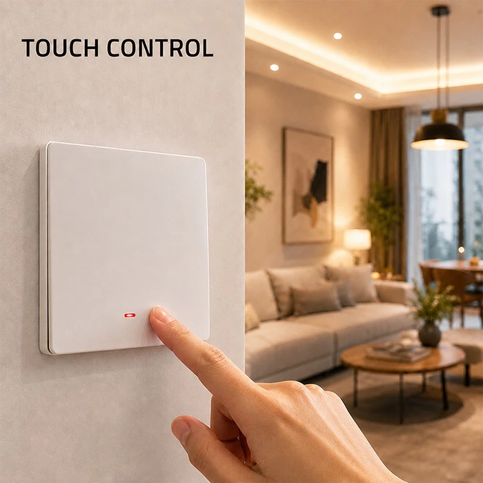 Qoltec Inteligentny 1-kanałowy jungiklis wyłacznik światła | Wi-Fi | Timer | Tuya | Smart life | Baltas