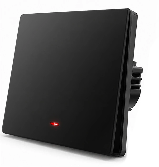 Qoltec Inteligentny 1-kanałowy jungiklis wyłącznik światła | Wi-Fi | Timer | Tuya | Smart life | Juodas