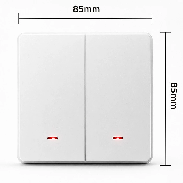 Qoltec Inteligentny 2-kanałowy jungiklis wyłacznik światła | Wi-Fi |Timer| Tuya | Smart life | Baltas