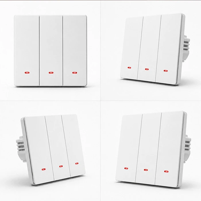 Qoltec Inteligentny 3-kanałowy jungiklis wyłacznik światła | Wi-Fi | Timer| Tuya | Smart life | Baltas