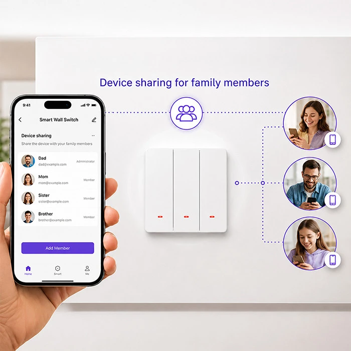 Qoltec Inteligentny 3-kanałowy jungiklis wyłacznik światła | Wi-Fi | Timer| Tuya | Smart life | Baltas