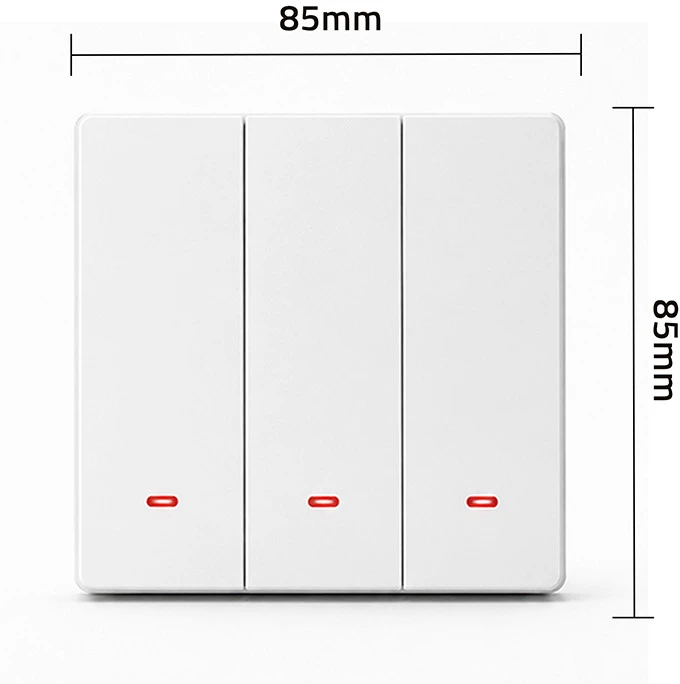 Qoltec Inteligentny 3-kanałowy jungiklis wyłacznik światła | Wi-Fi | Timer| Tuya | Smart life | Baltas