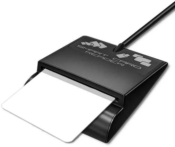 QOLTEC 50636 Intelligent Smart ID lustinių kortelių skaitytuvas SCR0636 USB tipo C