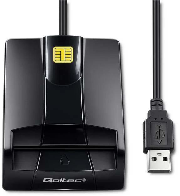 QOLTEC 50634 Išmanusis Smart ID lustinių kortelių skaitytuvas SCR0634 USB Type C