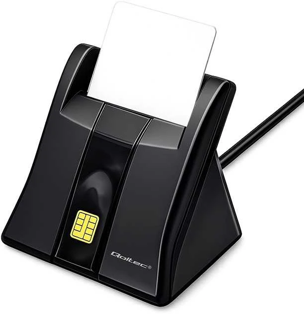 QOLTEC Smart chip ID kortelių skaitytuvas USB 2.0 Plug&Play vertikalus