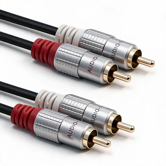 QOLTEC 52337 Cable 2xRCA male 2xRCA male 2m Juodas