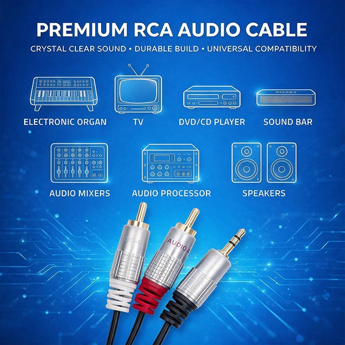QOLTEC 52341 Kabelis 2xRCA Mini Jack 3,5mm vyriškas 2m Juodas