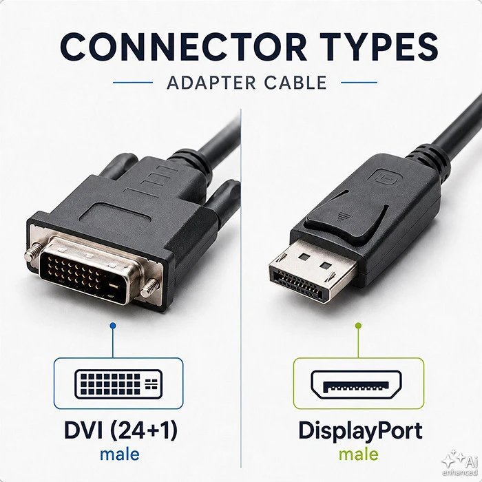 QOLTEC 50364 DisplayPort Cable DVI 24+1 male 1,8m