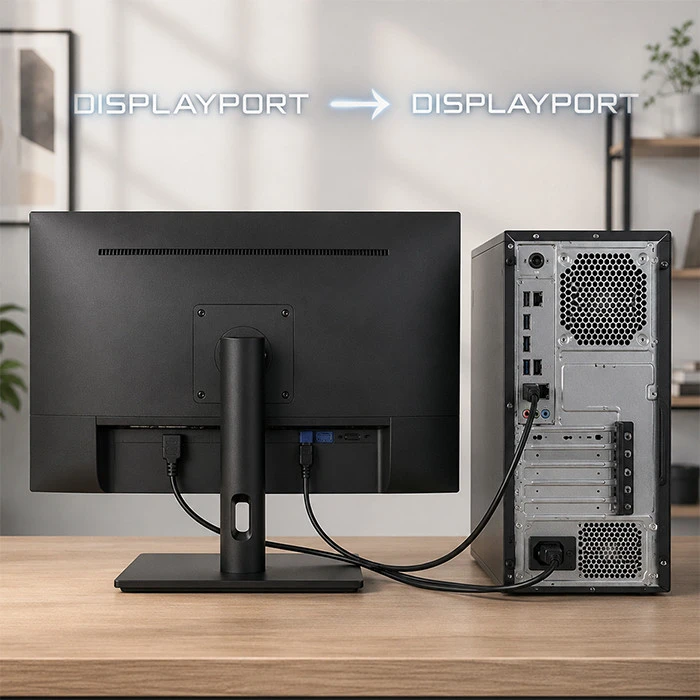 Qoltec Kabelis DisplayPort v2.1 męski | DisplayPort v2.1 męski | 8K | 54G | 5m