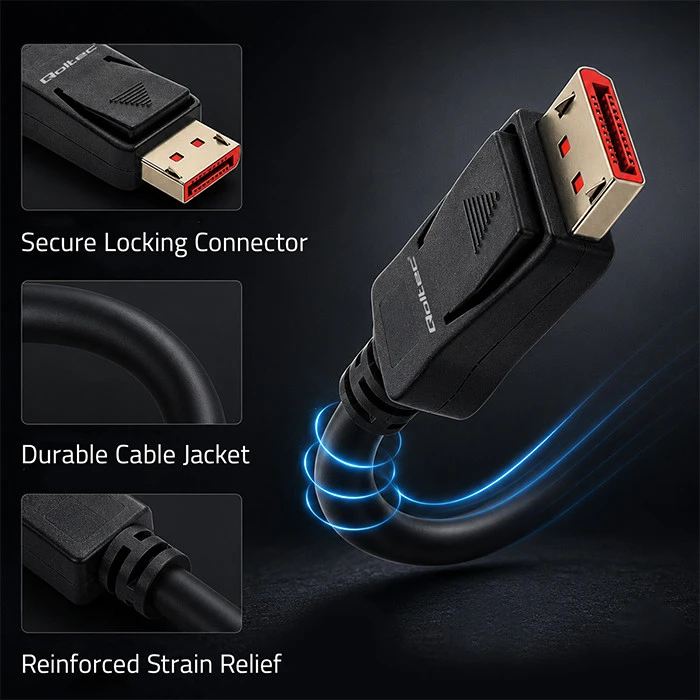 Qoltec Kabelis DisplayPort v2.1 męski | DisplayPort v2.1 męski | 8K | 54G | 5m