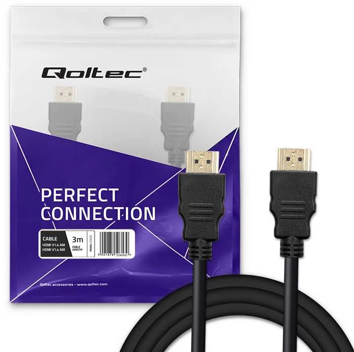 Qoltec HDMI kabelis A vyr. – A vyr. 3 m