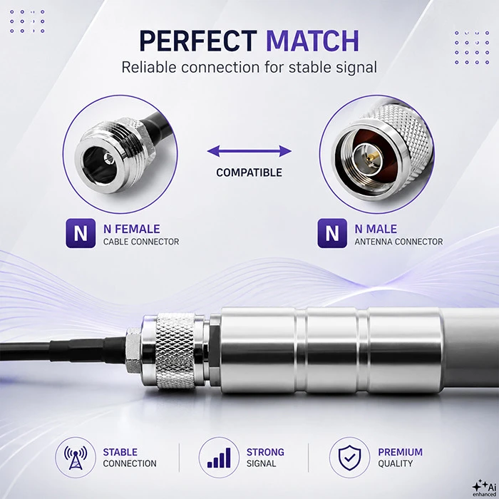 QOLTEC 57030 RG58 bendraašis kabelis N, RP-SMA kištukas, 1 m