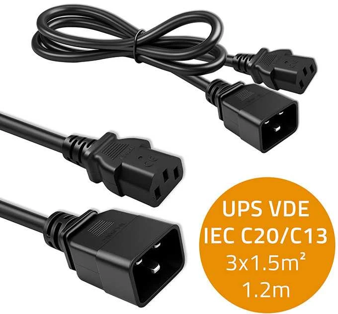 QOLTEC 53991 kintamosios srovės maitinimo kabelis UPS C20/C13 1,2 m