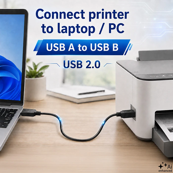 QOLTEC 50394 Qoltec kabelis USB 2.0 A tipo kištukas USB B kištukas 0,5 m