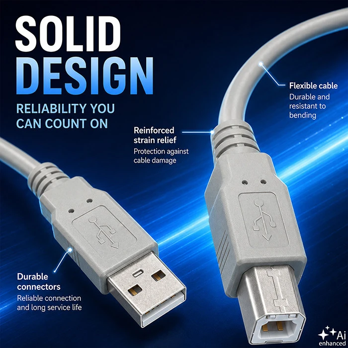 QOLTEC 50393 Qoltec kabelis USB 2.0 A tipo kištukas USB B kištukas 0,19 m