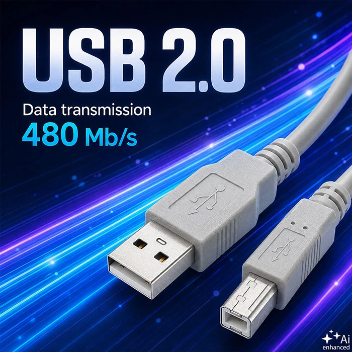 QOLTEC 50393 Qoltec kabelis USB 2.0 A tipo kištukas USB B kištukas 0,19 m