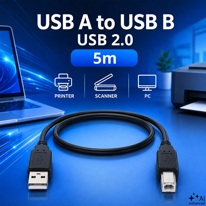 QOLTEC 50392 Qoltec kabelis USB 2.0 tipo A kištukas USB B kištukas 5 m