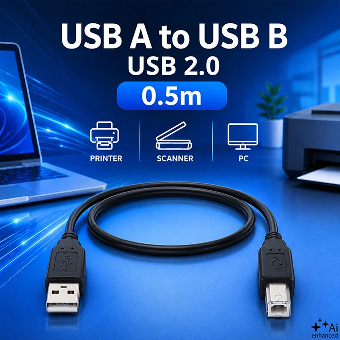 QOLTEC 50394 Qoltec kabelis USB 2.0 A tipo kištukas USB B kištukas 0,5 m