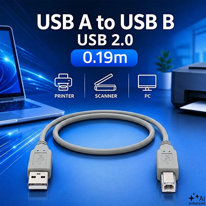 QOLTEC 50393 Qoltec kabelis USB 2.0 A tipo kištukas USB B kištukas 0,19 m