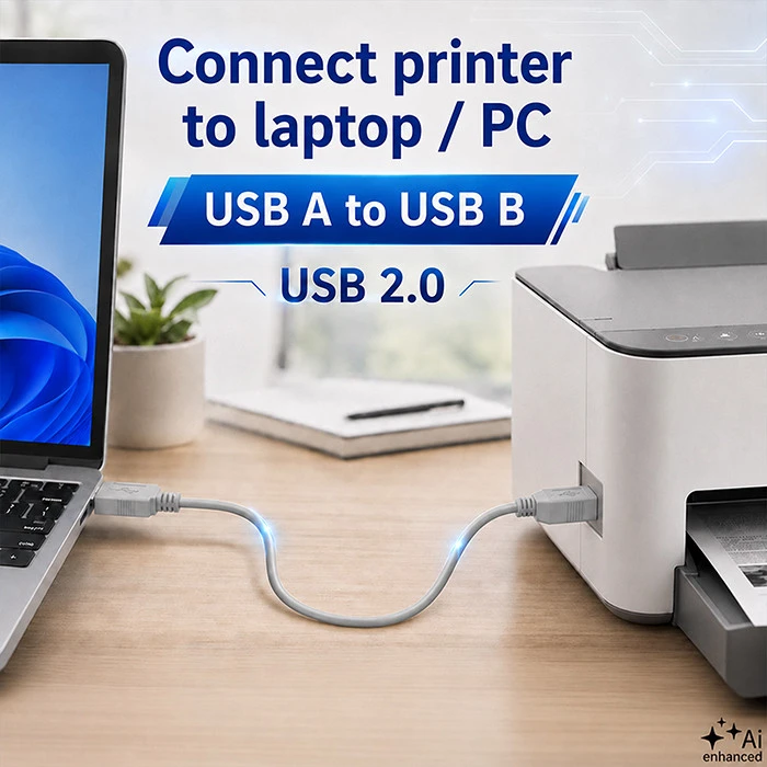 QOLTEC 50393 Qoltec kabelis USB 2.0 A tipo kištukas USB B kištukas 0,19 m