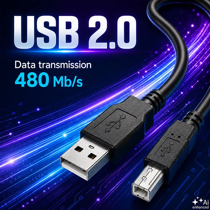 QOLTEC 50394 Qoltec kabelis USB 2.0 A tipo kištukas USB B kištukas 0,5 m