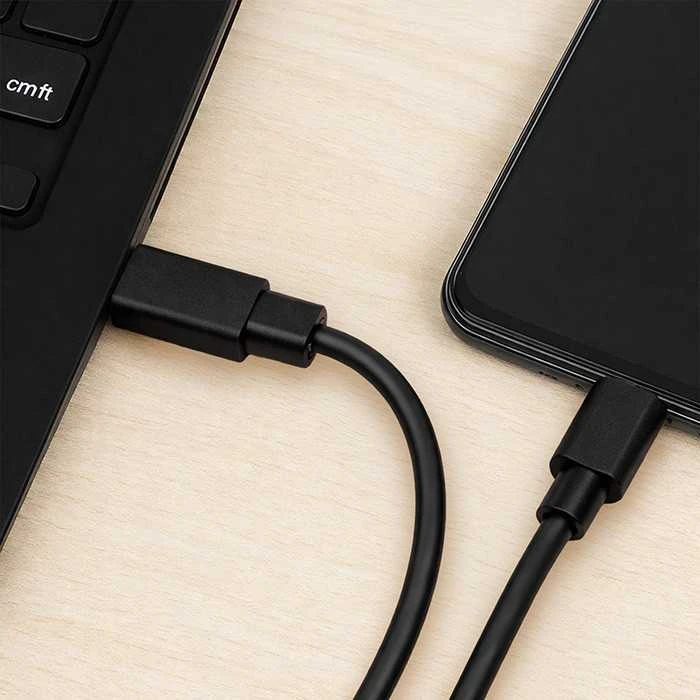 QOLTEC 52343 USB 2.0 cable type C male USB 2.0 type C male 1.4m Juodas