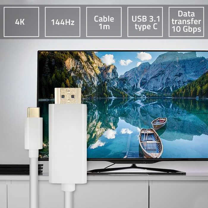 QOLTEC 50414 Qoltec DisplayPort alternatyvus režimas USB 3.1 CM / HDMI AM 4Kx2K 1m