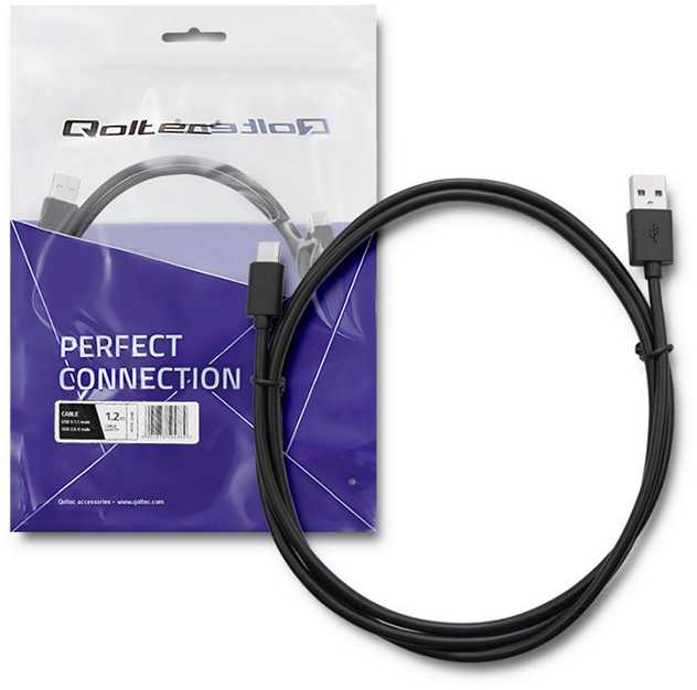 QOLTEC 50488 Qoltec Cable USB 3.1 tipo C kištukas USB 2.0 A kištukas 1,2 m