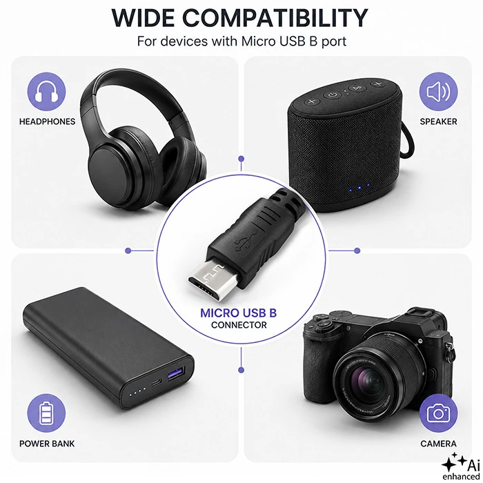 QOLTEC 50521 kabelis USB 2.0 kištukas / mikro USB kištukas