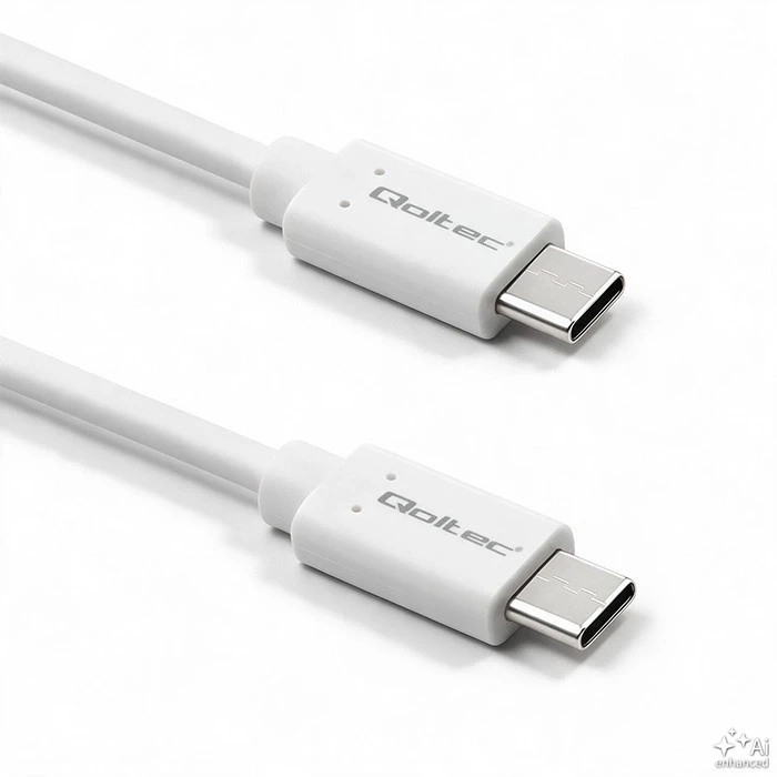 QOLTEC 52346 USB 2.0 kabelis C tipo kištukas USB 2.0 C tipo kištukas 2m Baltas