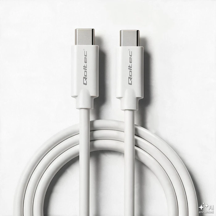 QOLTEC 52346 USB 2.0 kabelis C tipo kištukas USB 2.0 C tipo kištukas 2m Baltas