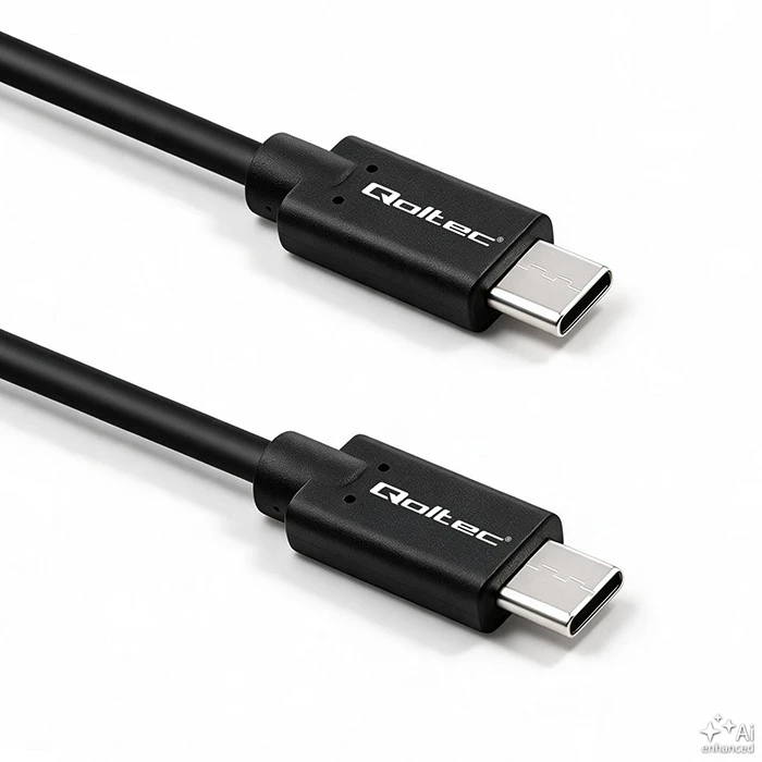 QOLTEC 52345 USB 2.0 kabelis C tipo kištukas USB 2.0 tipo C kištukas 2m Juodas