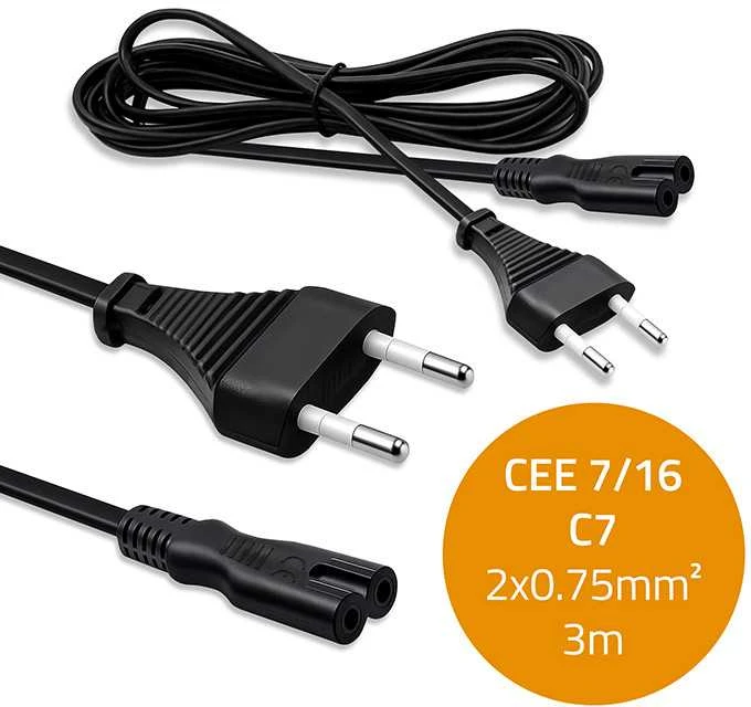 Qoltec Maitinimo kabelis IEC C7 3m