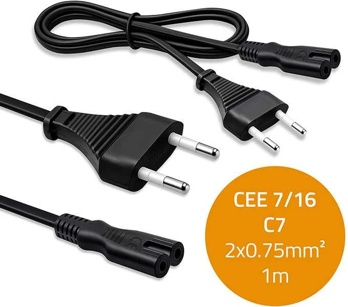 Qoltec Maitinimo kabelis IEC C7 1m 2x0.75mm² varinis