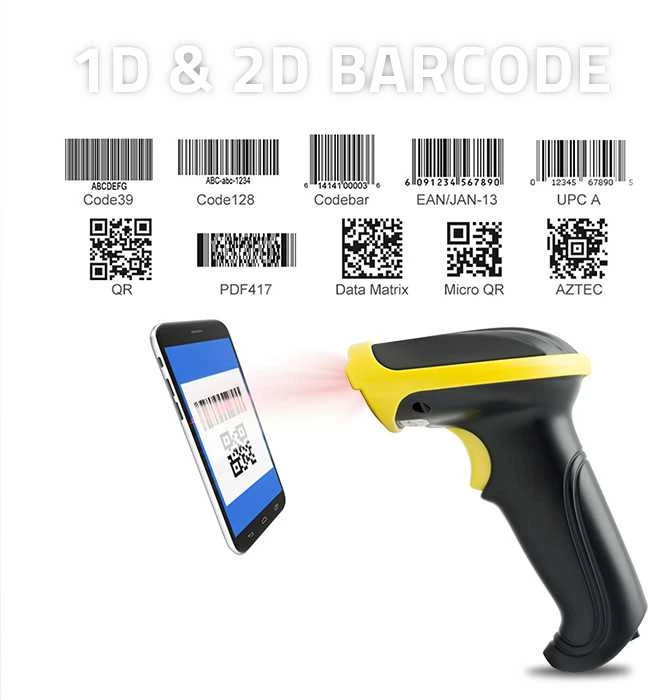 QOLTEC 50867 Barcode scanner 1D 2D USB Juodas
