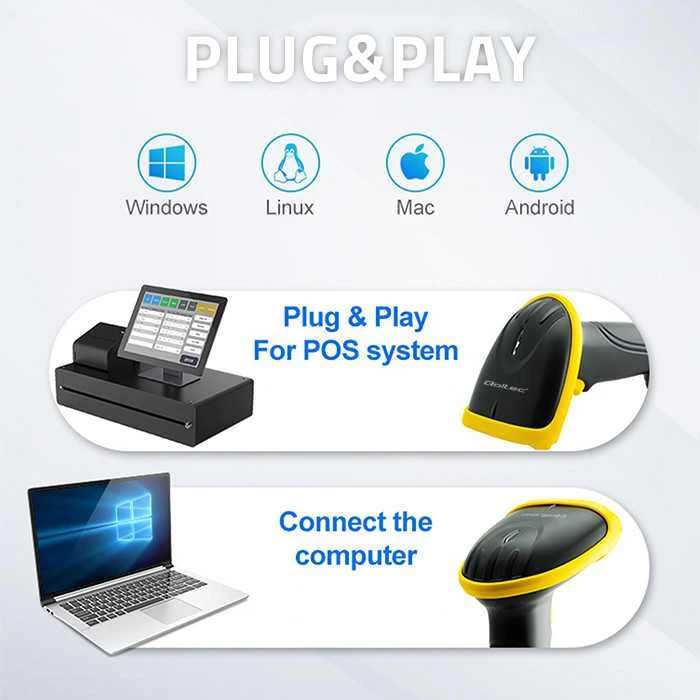 QOLTEC 50860 Barcode reader 1D USB