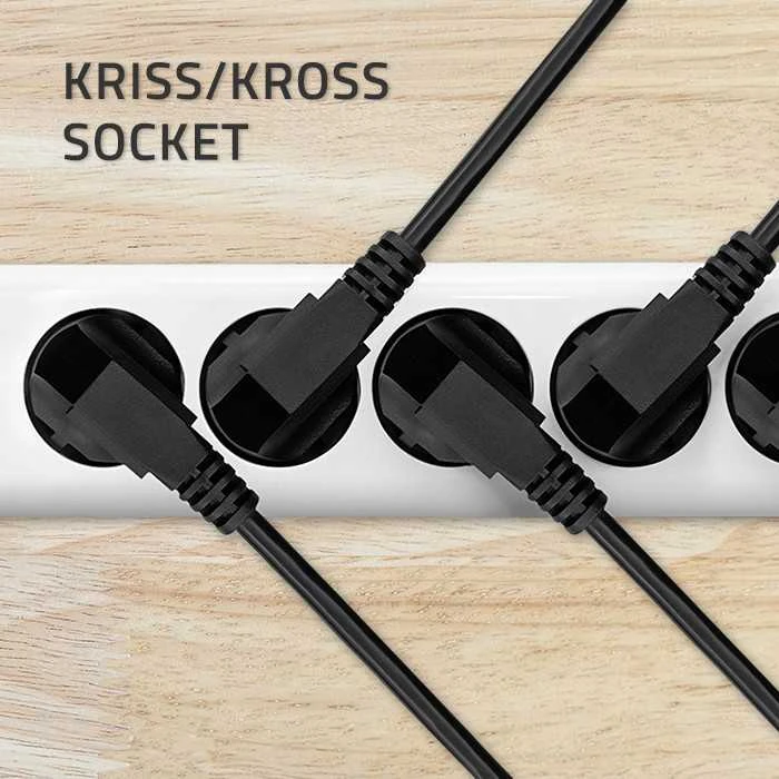 QOLTEC 50296 Power strip 5 sockets 1.8m Baltas pilkas