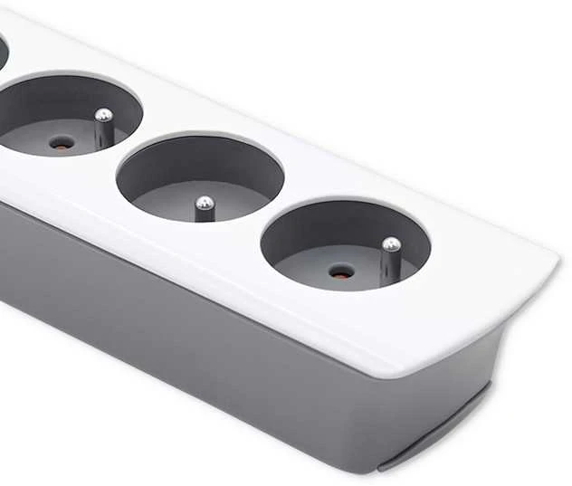 QOLTEC 50296 Power strip 5 sockets 1.8m Baltas pilkas