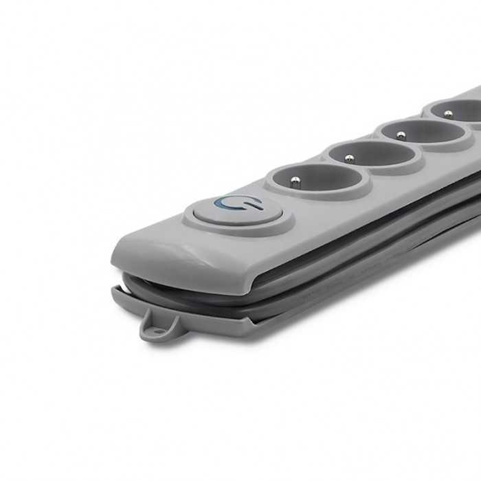 QOLTEC 50165 Apsaugos nuo viršįtampių Quick Switch 6 lizdai pilka 1.8m