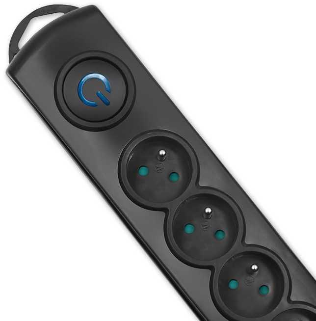 QOLTEC Apsauga nuo viršįtampių 6 lizdai 5m