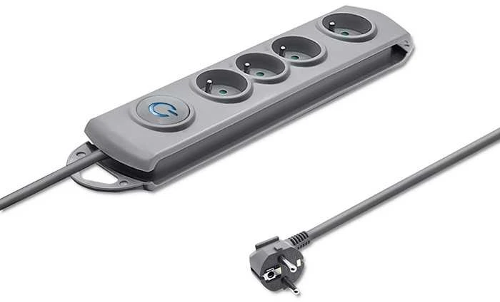QOLTEC 50163 Apsaugos nuo viršįtampių Quick Switch 4 lizdai pilka 1,5m