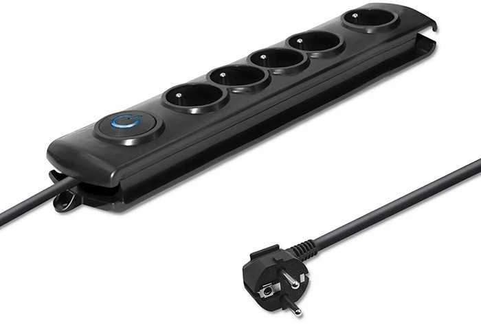 QOLTEC Apsauga nuo viršįtampių Quick Switch 5 lizdai 3m juodas