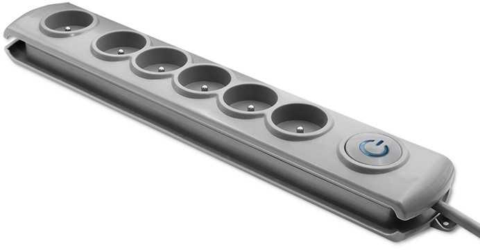 QOLTEC 50165 Apsaugos nuo viršįtampių Quick Switch 6 lizdai pilka 1.8m