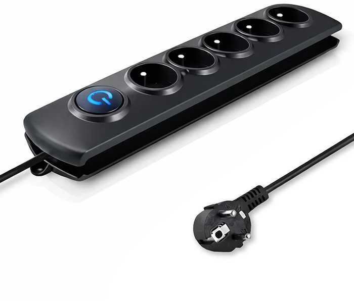 QOLTEC Apsauga nuo viršįtampių Quick Switch 5 lizdai 3m juodas