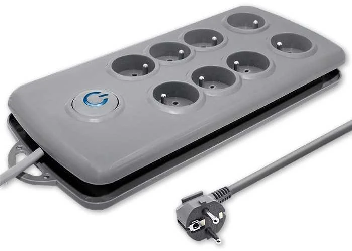 QOLTEC 50162 Apsaugos nuo viršįtampių Quick Switch 8 lizdai pilka 2,5m