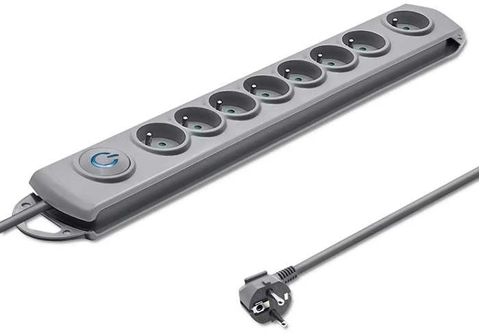 QOLTEC 50168 Apsaugos nuo viršįtampių Quick Switch 8 lizdai pilka 3m
