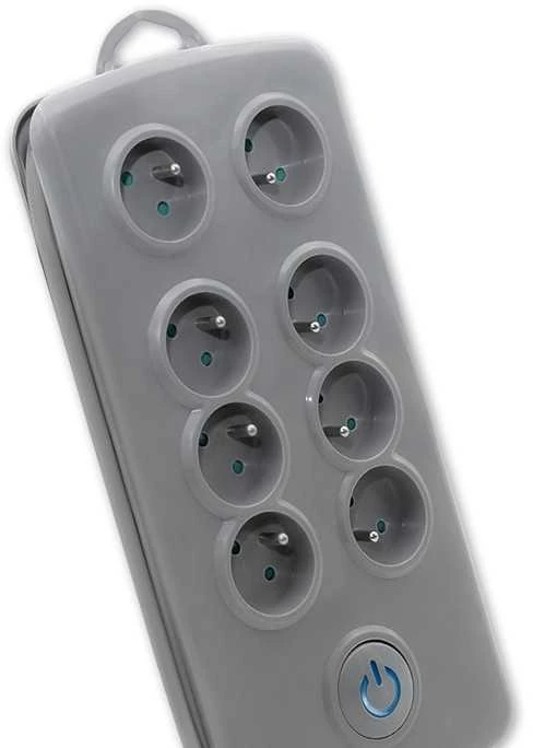 QOLTEC 50162 Apsaugos nuo viršįtampių Quick Switch 8 lizdai pilka 2,5m