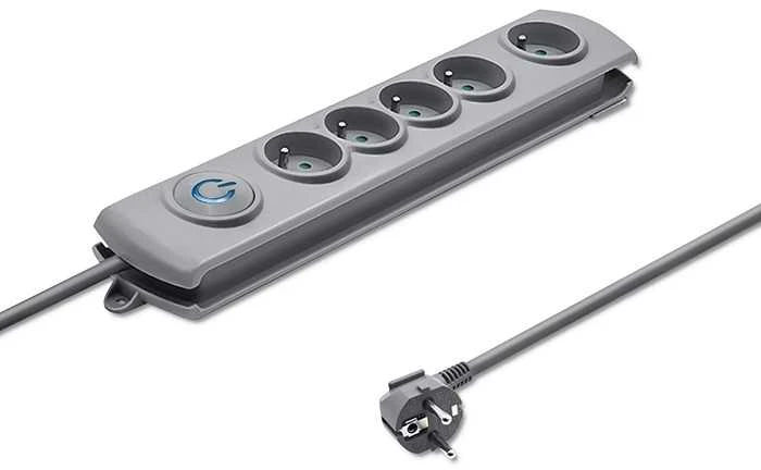 QOLTEC Apsauga nuo viršįtampių Quick Switch 5 lizdai 3m pilka