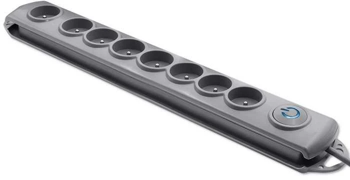 QOLTEC 50167 Apsaugos nuo viršįtampių Quick Switch 8 lizdai pilka 1,8m