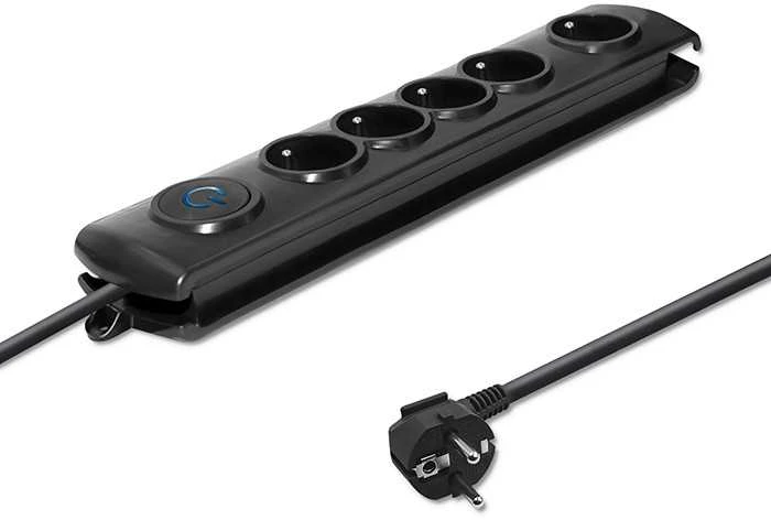 QOLTEC Apsauga nuo viršįtampių Quick Switch 5 lizdai 1,8m juodas